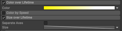 Speed Size over Lifetime